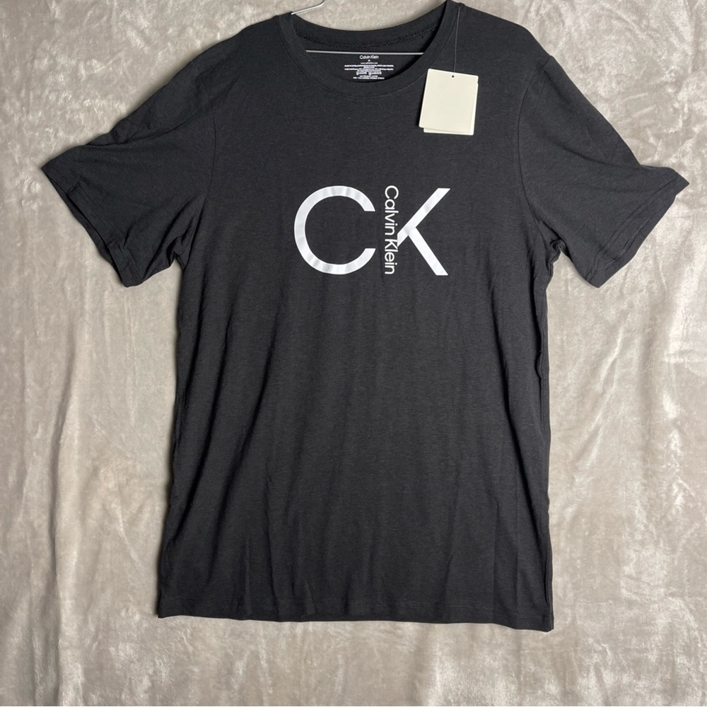Calvin Klein Sleepwear Men Black White Logo Short Sleeve T Shirt Size M NWT